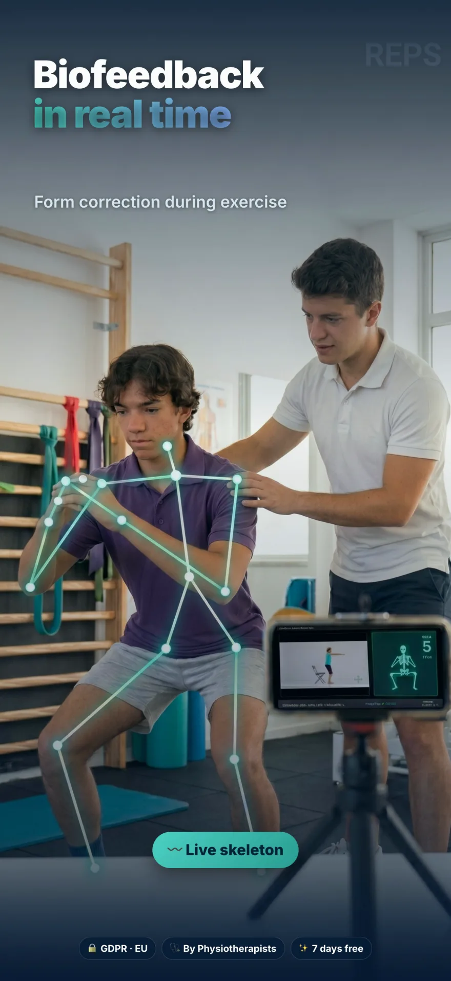 Real-time biofeedback with live skeleton